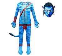 Temolie Avatar 2 Kids Jake Sully Neytiri Costume Halloween Cosplay Jumpsuit Boys Girls Fancy Party Aliens Film Role Pandora Planet Dress up Outfit 3-12 Years