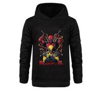 Temolie Boys Long Sleeve Hoodies Pullover Sweatshirt Kids Superhero Movie Character Boys Youtuber Teen Casual Hooded Tops For 4-13 Years Black