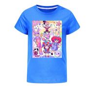 Temolie Cartoon Print Amazing Girls Digital T-Shirt Circus Unisex Kids Girl Boy Sweatshirt Cotton Top for Children 3-13 Years Blue