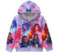 Temolie Descendants 4 The Rise of Red Girls Hoodie Red Princess 3D Print Jacket Sweatshirt Jogging Clothes Zip Hooded Long Sleeve