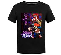 Temolie Friday Night Funkin T-Shirt Yutuber Boys Kids Game Fans Sport Tops Girls Casual Short Sweatshirt(Black,11-12Years)