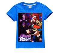 Temolie Friday Night Funkin T-Shirt Yutuber Boys Kids Game Fans Sport Tops Girls Casual Short Sweatshirt(Blue,7-8Years)