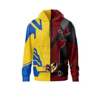 Temolie Super Hero Costume Hoodies Boys 3D Movie Character Zip Hooded Pullover Long Sleeve Sweatshirt Casual Coats Jacket for Kids Yellow