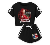 Temolie The Rise of Red Girls Pyjamas Teen Sleepwear Yoga Slow Jogging Clothes Short Sleeve Pjs Top & Shorts Suit 2Pcs