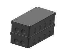 Temolink 180mm Junction Box, IP65 Waterproof, UV Resistant, Upgraded Rubber Coating Tech, Electrical Cable Connectors Enclosure for Outdoor Garden Patio, Pack of 2, Black