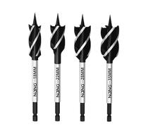 Temolink 4 Piece Wood Drill Bit Set 18/22/28/35 mm, 4-Cutting Design, Hex Shank