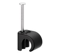 Temolink Cable Clips 100 PCS, 7-10mm, Heavy-Duty Nail in Wire Clips, 304 Stainless Steel, UV and Weather Resistant, Cable Wire Management for Phone and Ethernet Wire, Power Cords, Tube, Black