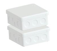 Temolink Junction Box with Screwless Cover, IP65 Waterproof, UV Resistant, Upgraded Rubber Coating Tech, Electrical Cable Connectors Enclosure for Outdoor Garden Patio, Pack of 2, White