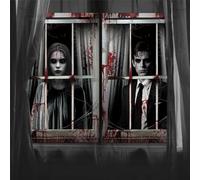 Temoo 2Pcs Halloween Window Decorations, 80 * 120cm Halloween Window Silhouette Decoration with 10m Rope, Polyester Halloween Window Cover, Scary Halloween Decorations for Windows