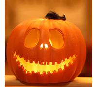 Temoo Pumpkin Lights, 24 * 24 * 20cm Big Pumpkin Openwork Halloween Lights, Shatterproof Battery Operated Halloween Fairy Lights, Halloween Pumpkin Lantern Halloween Lights Indoor.