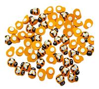 TEMOOUES 100 Pcs Tiny Wooden Bee Embellishments Self-Adhesive Painted Flatback Bumble For Scrapbooking Home Wall Birthday Party Decorations Bumble