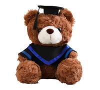 TEMOOUES 23cm Plush Graduation Bear With Soft PP Cotton Filling Soft Plush Doctor Bear For Comfort And Celebration Student Graduation Toy