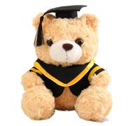 TEMOOUES 23cm Plush Graduation Bear With Soft PP Cotton Filling Soft Plush Doctor Bear For Comfort And Celebration Student Graduation Toy