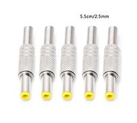TEMOOUES 5.5x2.5mm Connector Adapter For MP3 MP4 Player Audio-Video Equipment Car Male Plug 5Pcs Banana Cable Connector Plug Screw Solder Bucket Adapter Socket Cord Cap