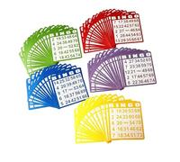 TEMOOUES 5 Color Bingo Game Card Thick Paperboard Sheets Ideal for Group Activity Event Senior Centers Quickly Start Bingo Game