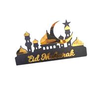TEMOOUES Acrylic Gold Silver Ramadans Table Piece Eid Mubaraks Decoration With Unique Castles For Various Festive Home Decoration