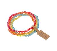 TEMOOUES Adjustable Glass Chain Bracelets for Women Sensitive Skin Handchain Accessories Handmade Fashion Jewelry Iridescents Glass Set