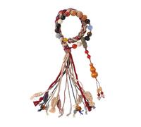TEMOOUES Adjustable Hand Woven Rope with Traditional Chinese Tibetan Beads Authentic Ethnic Jewelry for Fashion Lovers Antiquity