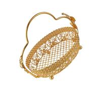 TEMOOUES Antique Styles Wrought Iron Fruit Container with Airflows Design and Weight Capacity for Modern Homes Decors Openwork Metal Fruit Display Basket