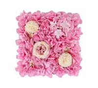 TEMOOUES Artificial Flower Wall Art Panel Backdrop Background For Wedding Stage Home Interior Styling And Commercial Displays Flower Wall Panel
