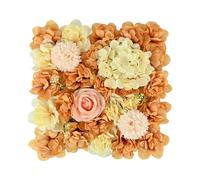 TEMOOUES Artificial Flower Wall Art Panel Backdrop Background For Wedding Stage Home Interior Styling And Commercial Displays Flower Wall Panel