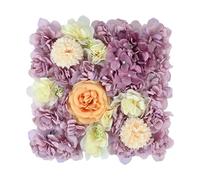 TEMOOUES Artificial Flower Wall Art Panel Backdrop Background For Wedding Stage Home Interior Styling And Commercial Displays Flower Wall Panel