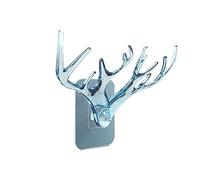 TEMOOUES Cartoon Deer Horns Hooks Kitchen Bathroom Storage Accessories Strong Load-Bearing Viscose Door Put Clothes on the Wall Antler Hooks for Wall