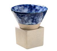 TEMOOUES Ceramic Coffee Mugs with Base 100ml Triangular Cone Shape Porcelain-Cup Tea-Cup for Latte Household Kitchen Coffee Mugs for Women