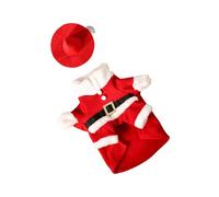 TEMOOUES Christmas Celebration Knit Geese Costume Soft Crochet Dress Seasonal Lawns Display Christmas Lawns Animal Sweater Red Knit Santa Geese Attire