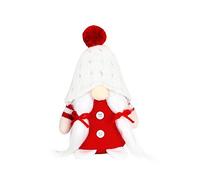 TEMOOUES Christmas Decoration Plush Toy Pattern Faceless Doll Knitted Hat Party Ornament Home DecorationsMantelpiece Window Decor Furry Tree Stuffed Dwarfs Ornament Fluffys Holiday Plush Decorations