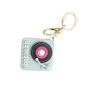 TEMOOUES Compactly Turntables Player Keychain Pendants With Builts In Tune Ideal For Gift And Accessories Vintage Styles Portable Music