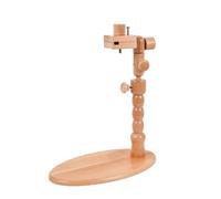 TEMOOUES Desk Embroidery Stand Rotating Wood Hoop Holder Height Angles Adjustable Stitching For Craft Crafting And Needlework