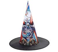 TEMOOUES Fashion Witch Hat Skull Cone Halloween Props Gifts Witches Fancy Dress Party Witches Costume For Head Orname Black Men With Veil Atelier Modern For Women Halloween Headband Purple Headband