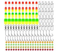 TEMOOUES Fishing Rigs Rigs Strong Line with Luminescent Tube Black Circles Hook for Lake Rivers and Durability Connectors