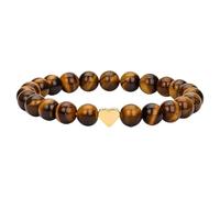 TEMOOUES Glossy Round Crystal Bead Love Charm Stretch Fashion Jewelry For Casual Or Formal Occasions Elastic Stretch Heart Jewelry