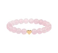 TEMOOUES Glossy Round Crystal Bead Love Charm Stretch Fashion Jewelry For Casual Or Formal Occasions Elastic Stretch Heart Jewelry