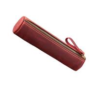 TEMOOUES Leather Pen Storage Spacious Zippered Compartment for Fountain Pens School Office Business Accessories Leather Pouches