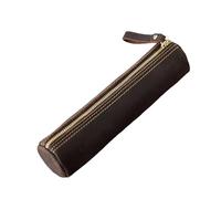 TEMOOUES Leather Pen Storage Spacious Zippered Compartment for Fountain Pens School Office Business Accessories Leather Pouches