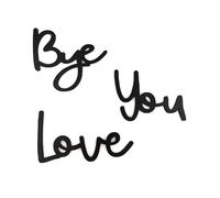 TEMOOUES Love You Bye Wood Sign Set Black Modern Decors For Expressing And Warmth Entryway Hallway Wall Hanging Plaques Expressing Sign