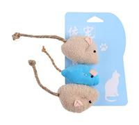 TEMOOUES Pack Of 3 Soft Plush For Toys Mice Toys With String Tails For Care Pet Kitten Interactive Chew Toy Halloween Treat Bags