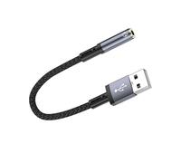 TEMOOUES Portable USB To 3.5mm Adapter For Easy Use With Various Operating Systems Laptop Converters Cable 12cm External Sound Card