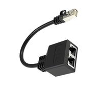TEMOOUES RJ45 Splitter Connectors Adapter 1 To 2 Ways Ethernet Splitter Cable Plug Play Ethernet Extender Converters For Laptop Networking Adapter