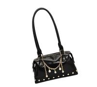 TEMOOUES Stylish 2025 Evening Purse For Women Casual Event And Music Festivals Shoulder Bag Elegant PU Leather Underarm Bags Everyday Streetwear Bag