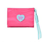 TEMOOUES Stylish Short PU Purse with Candy Color Scheme Integrated Card Pockets and Clear Identification Window for Women Women's Card Organizer