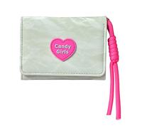 TEMOOUES Stylish Short PU Purse with Candy Color Scheme Integrated Card Pockets and Clear Identification Window for Women Women's Card Organizer