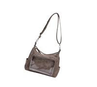 TEMOOUES Stylish Transparent PU Crossbody Bag Vintage Design Adjustable Strap Handheld For Daily Essential Retro Transparent PU Shoulder