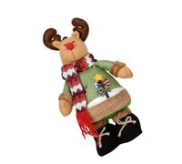 TEMOOUES User Friendly Christmas Snowman With Reindeer Standing Figure Festival Indoor Outdoor Home Decors Child Safe Christmas Decoration