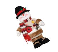 TEMOOUES User Friendly Christmas Snowman With Reindeer Standing Figure Festival Indoor Outdoor Home Decors Child Safe Christmas Decoration