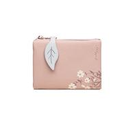 TEMOOUES Women Small Compact PU Leather Pocket Wallet Ladies Purse with ID Window Large Capacity Small Leather Wallet for Women with Zipper Coin Pocket