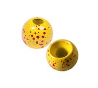 Temorah Brass Fly Tying Beads,Round Ball Beads Fly Tying Materials 100 Count (Deep Lemon Ruby, 2.8mm (7/64"))